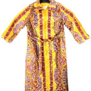 1970s Roberta Lynn of Hollywood Pool Coat House Dress Loungewear Coverup 1/2 Zip